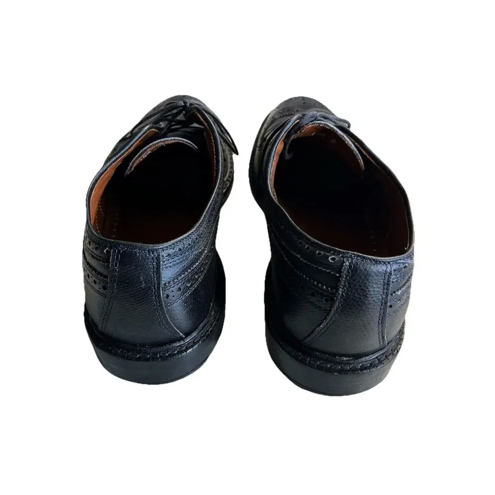 Brooks Brothers Wingtip Brogue Shoes 10.5 Black Imperial Leather Goodyear Welted